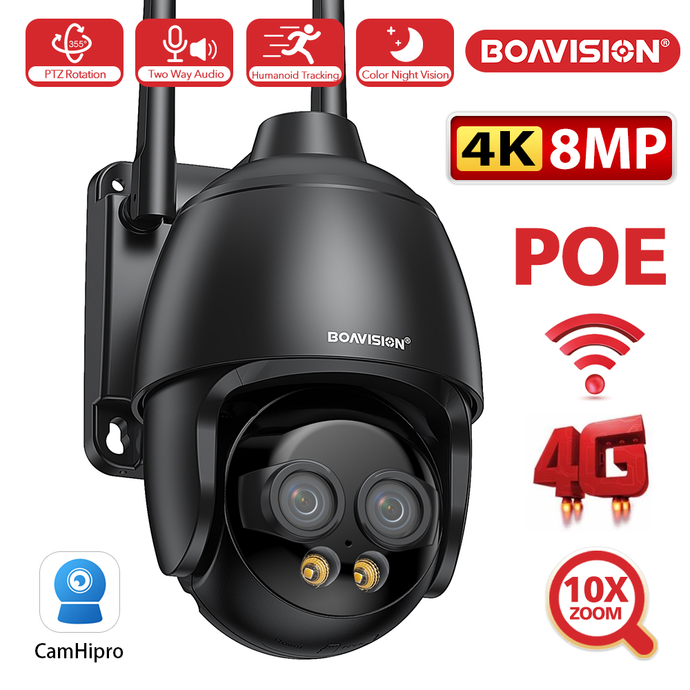 Smart Home Camera Ezviz - HD 8MP WIFI/4G Sim-kaart/POE Bewakingscamera 10X