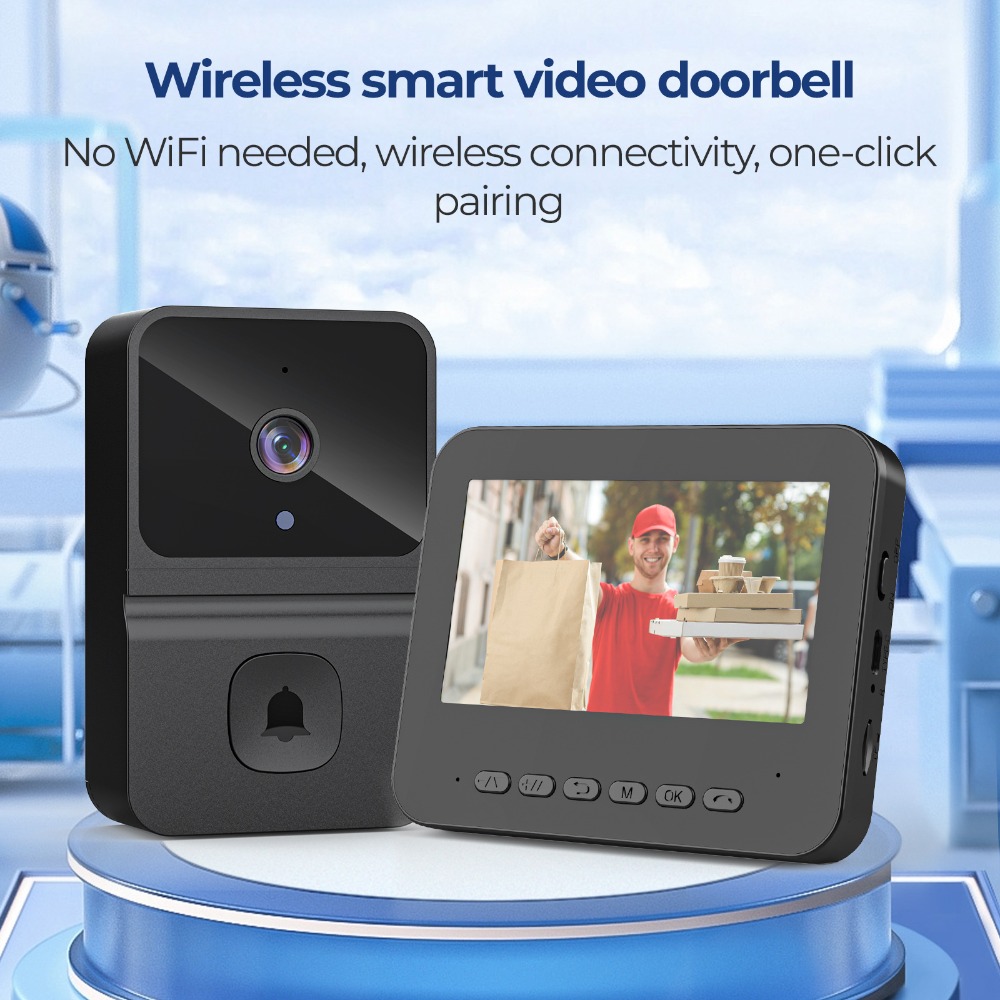 Smart Home Video - Draadloze slimme videodeurbel met 4,3 inch